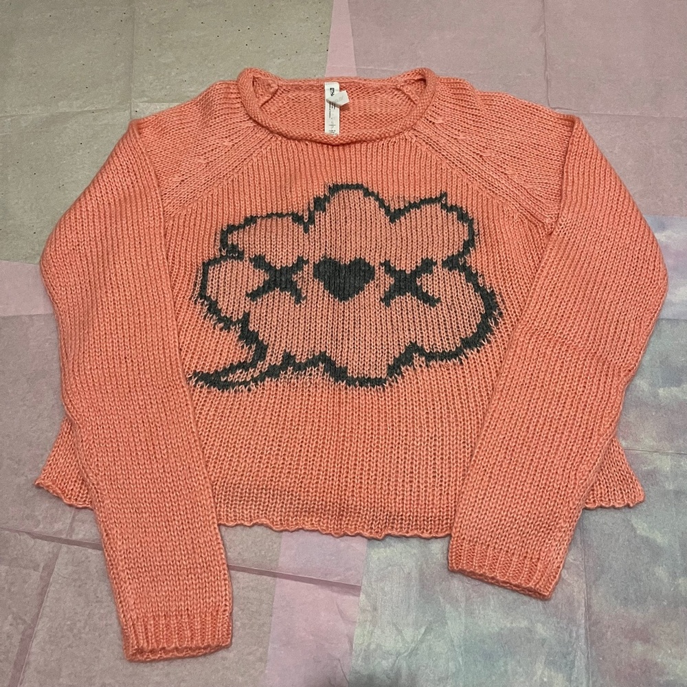 Bethany Mota Coral Speech Bubble Sweater